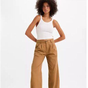 Levi's Dockers Brown Cotton Twill Classics Pleated Pants Size 22W New With Tags